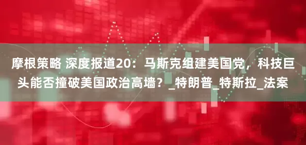 摩根策略 深度报道20：马斯克组建美国党，科技巨头能否撞破美国政治高墙？_特朗普_特斯拉_法案